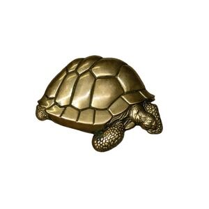 Vtg 1979 Baron BBB Solid Brass Turtle Belt Buckle 70s Conservation Boho Nature